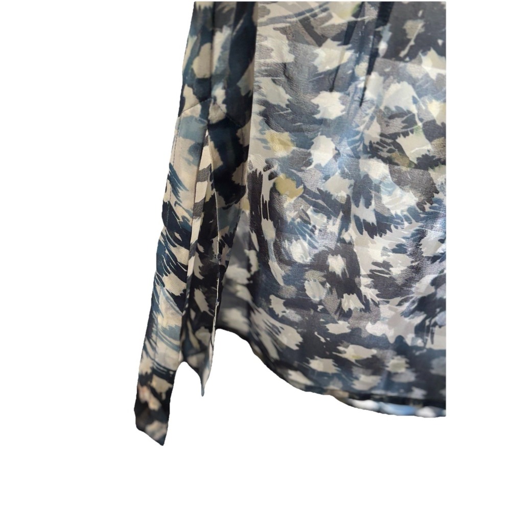 CAbi M Avery Sleeveless Tunic Blouse Blue Chiffon Button Up Side‎ Slit Spring - Picture 7 of 9